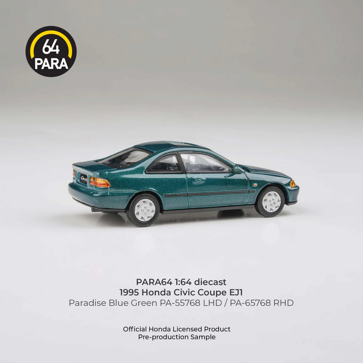 PARA64 1:64 1995 Honda Civic Coupe EJ1 Paradise Blue Green PA-55768
