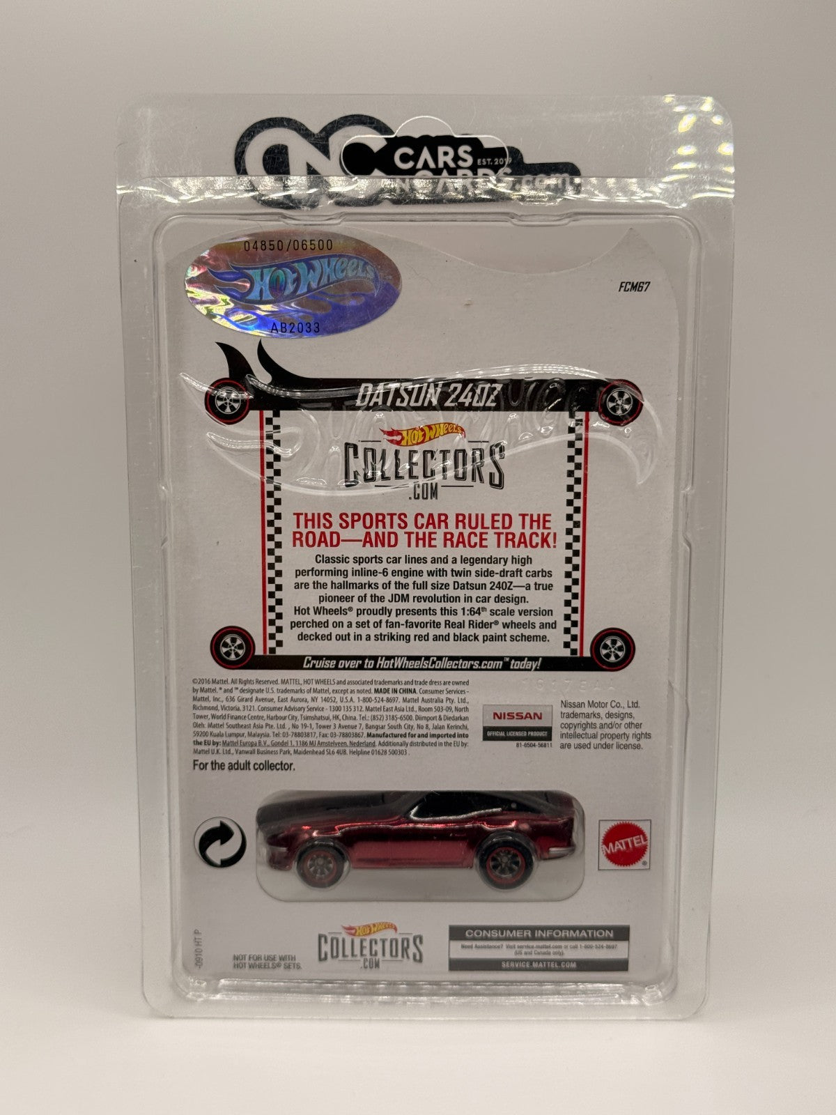 2017 Hot Wheels RLC Datsun 240Z Red 4850/6500 With Protector Rare