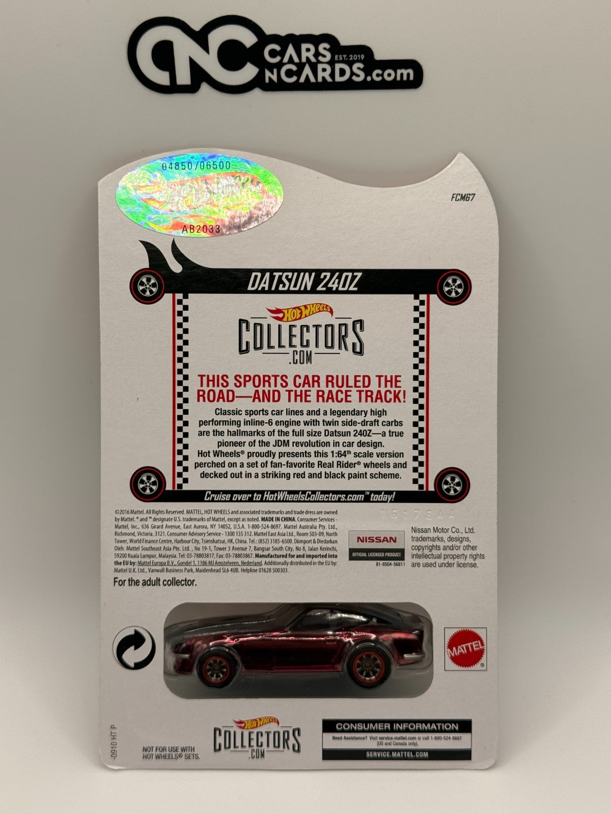 2017 Hot Wheels RLC Datsun 240Z Red 4850/6500 With Protector Rare