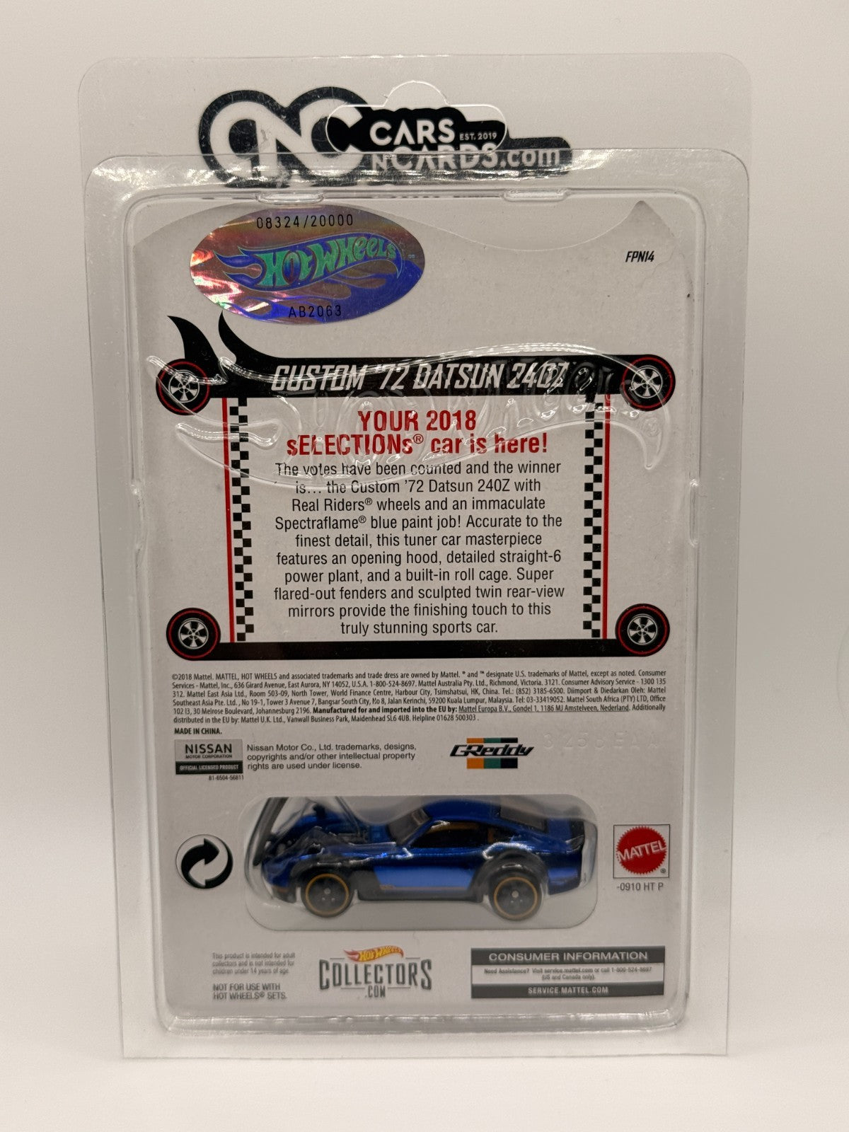 2018 Hot Wheels RLC Datsun 240Z sELECTIONs Blue 8324/20000 With Protector