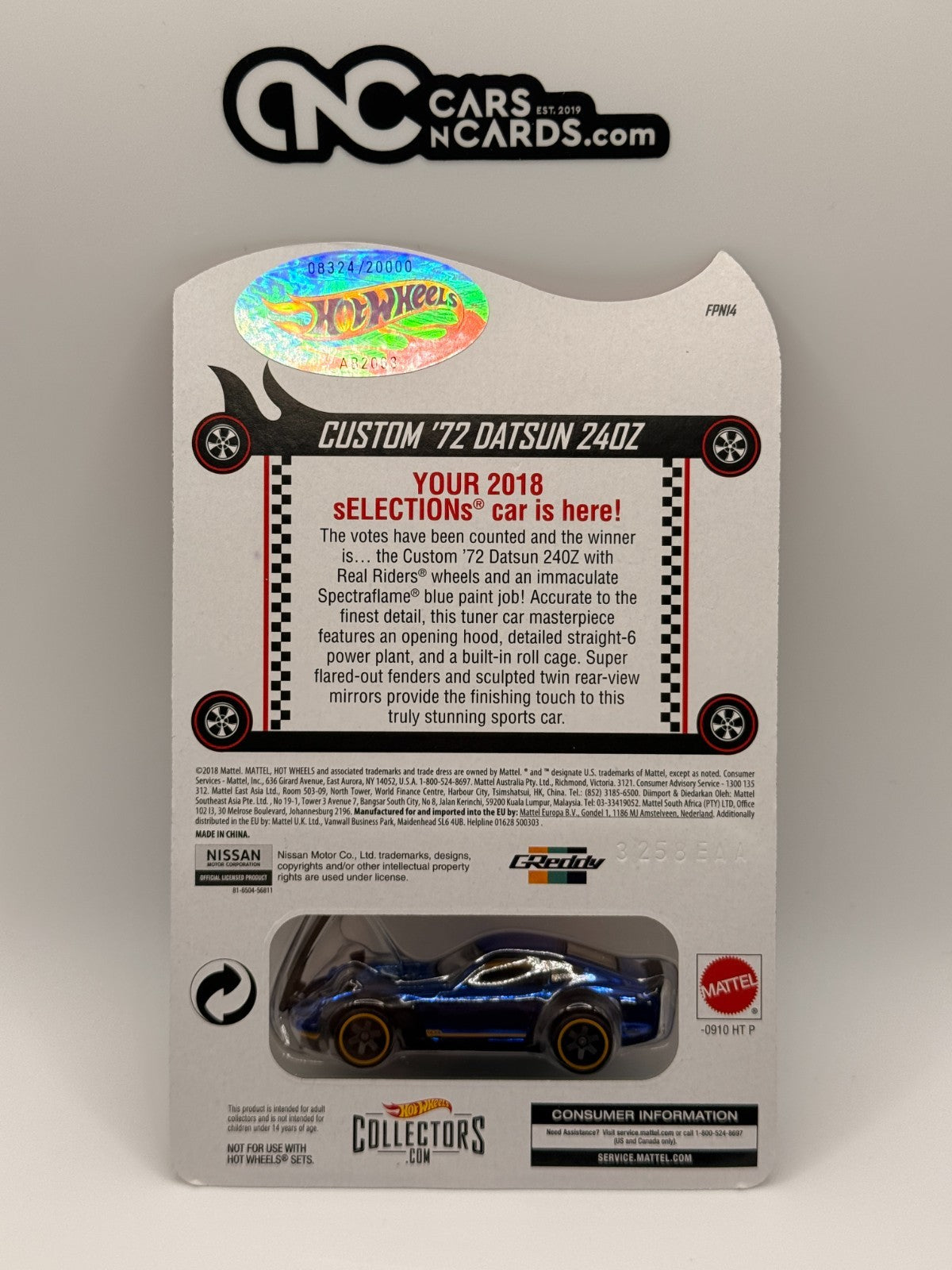 2018 Hot Wheels RLC Datsun 240Z sELECTIONs Blue 8324/20000 With Protector