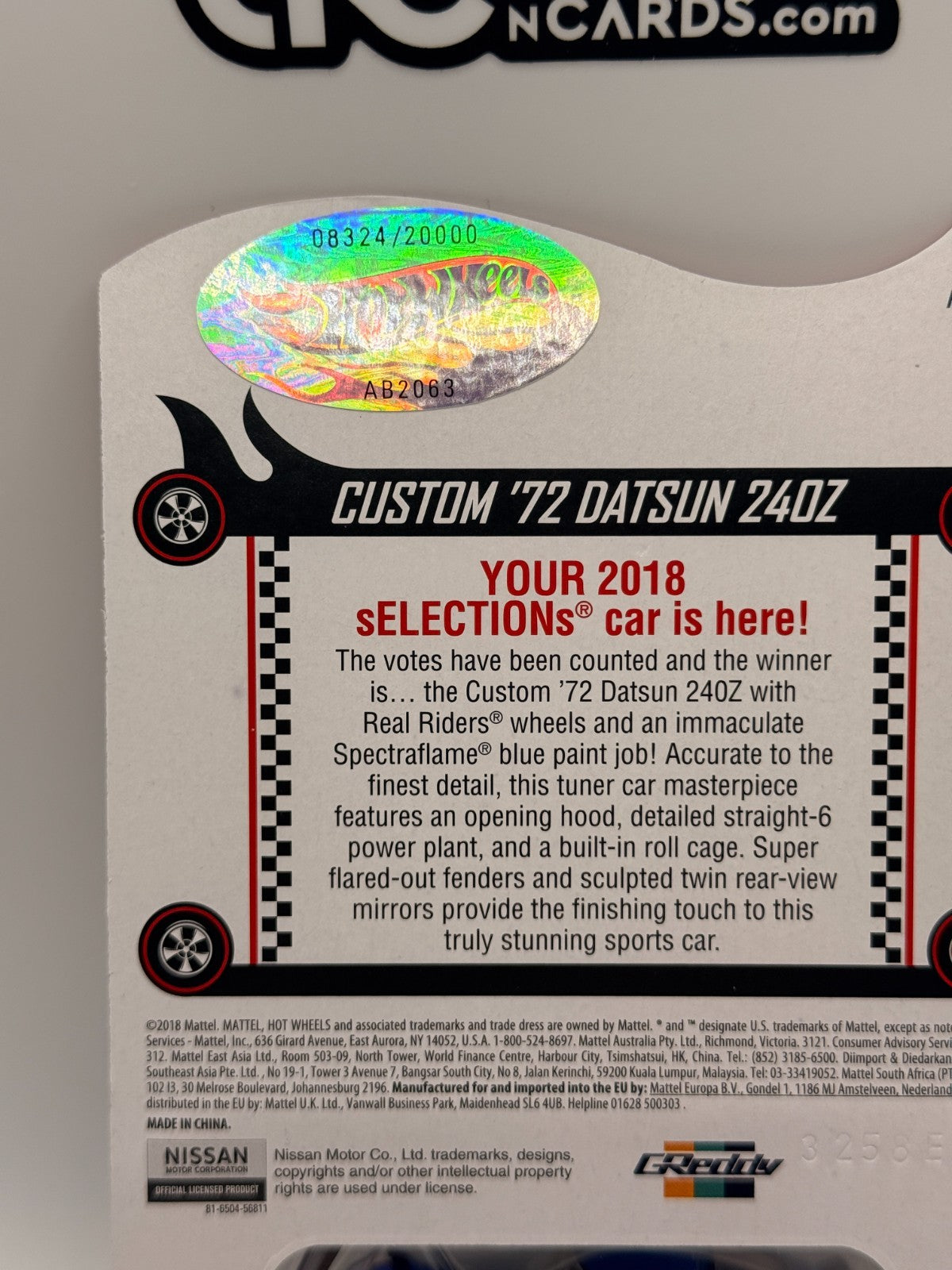 2018 Hot Wheels RLC Datsun 240Z sELECTIONs Blue 8324/20000 With Protector