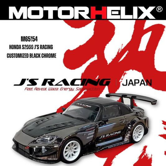 Motorhelix 1:64 Honda S2000 J's racing Customized Black Chrome M65154