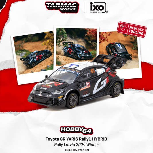 TARMAC WORKS HOBBY64 1:64 Toyota GR YARIS Rally1 HYBRID Rally Latvia 2024 Winner