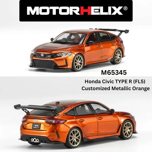 Motorhelix 1:64 Honda Civic TYPE R (FL5) Customized Metallic Orange M65345