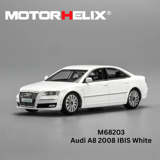 Motorhelix 1:64 Audi A8 2008 IBIS White M68203