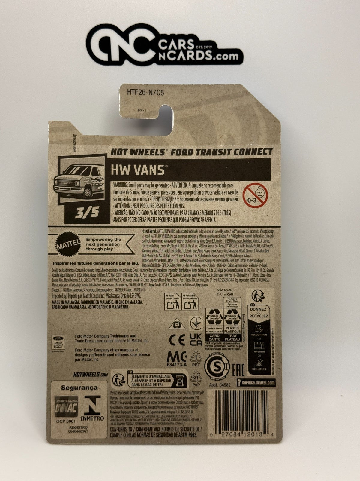 2023 Hot Wheels HW Vans 3/5 Hot Wheels Ford Transit Treasure Hunt (Soft Corners)