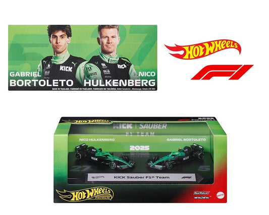 Hot Wheels 1:64 F1 2-Pack 2025 Racing Premium Team Kick Sauber N. Hulkenberg #27
