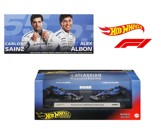 Hot Wheels 1:64 F1 2-Pack 2025 Racing Premium Team Atlassian Williams Racing C.
