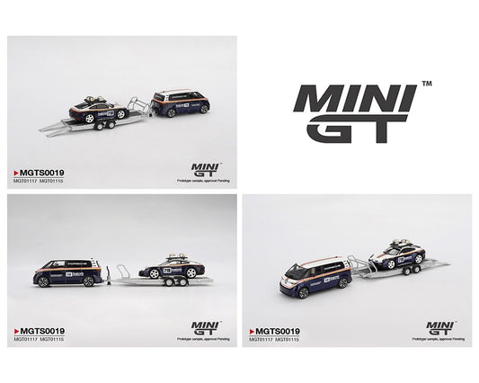 Mini GT 1:64 Porsche 911 Dakar #718 / Volkswagen ID. Buzz Porsche Combo MGTS0019