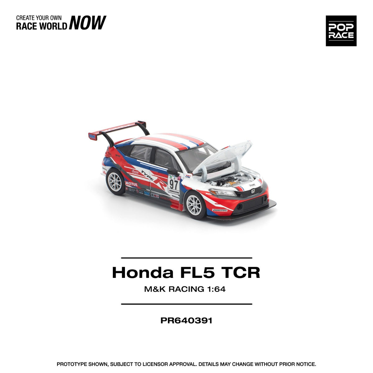 POPRACE 1:64 HONDA CIVIC TYPE-R (FL5) TCR - M&K RACING PR640391