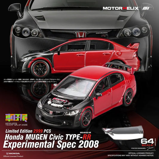 Motorhelix 1:64 Honda MUGEN Civic TYPE‑RR Experimental Spec 2008 Hong Kong ToyCa