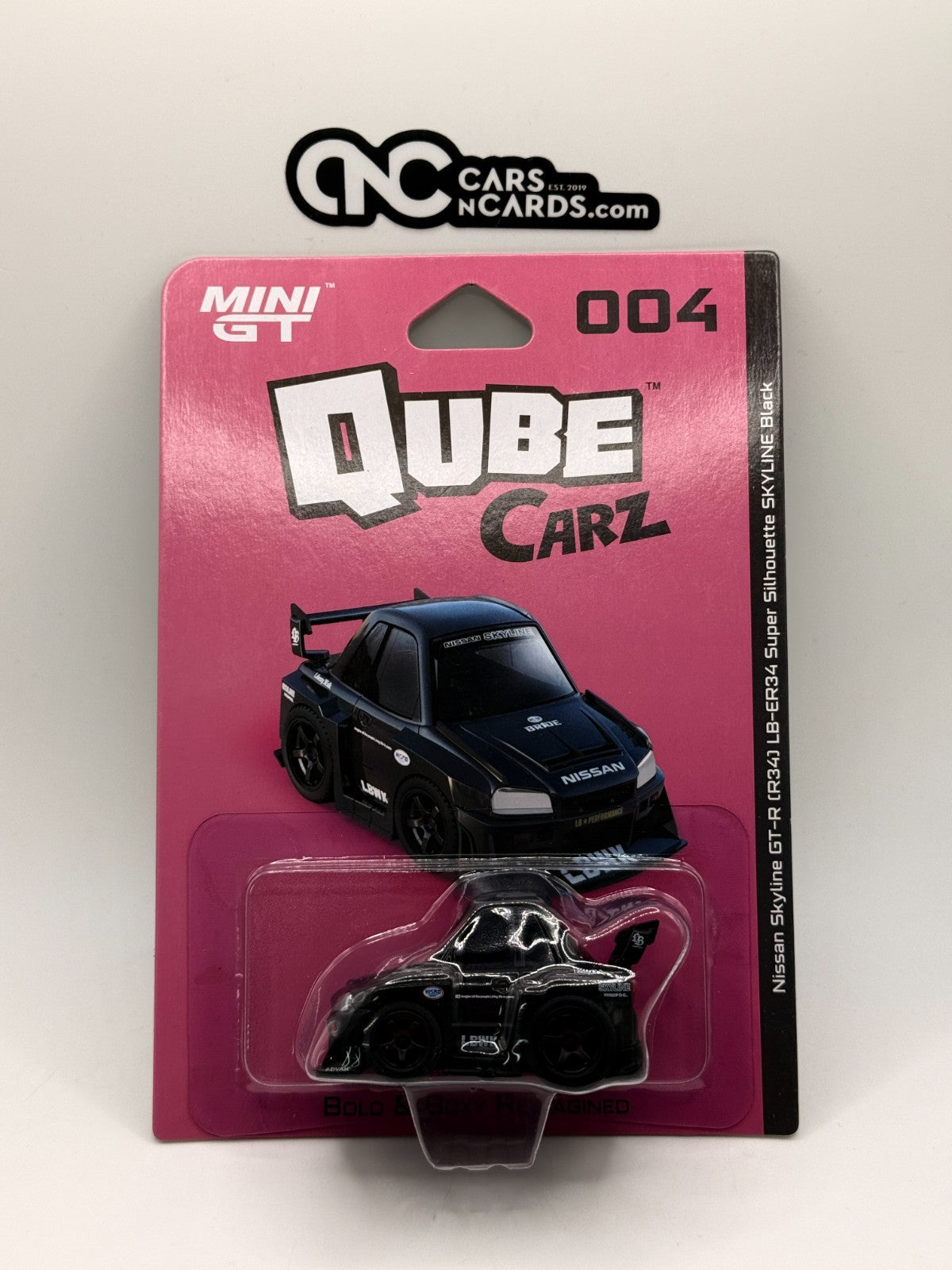 Mini GT Qube Carz 004  Nissan Skyline GT-R R34 LB-ER34 Super Silhouette SKYLINE