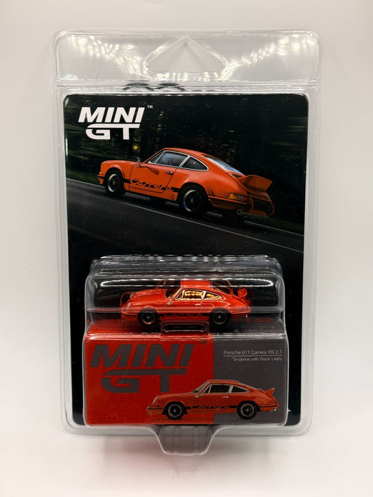 Mini GT 1:64 Porsche 911 Carrera RS 2.7 Tangerine Black Livery MGT01142-BL CHASE
