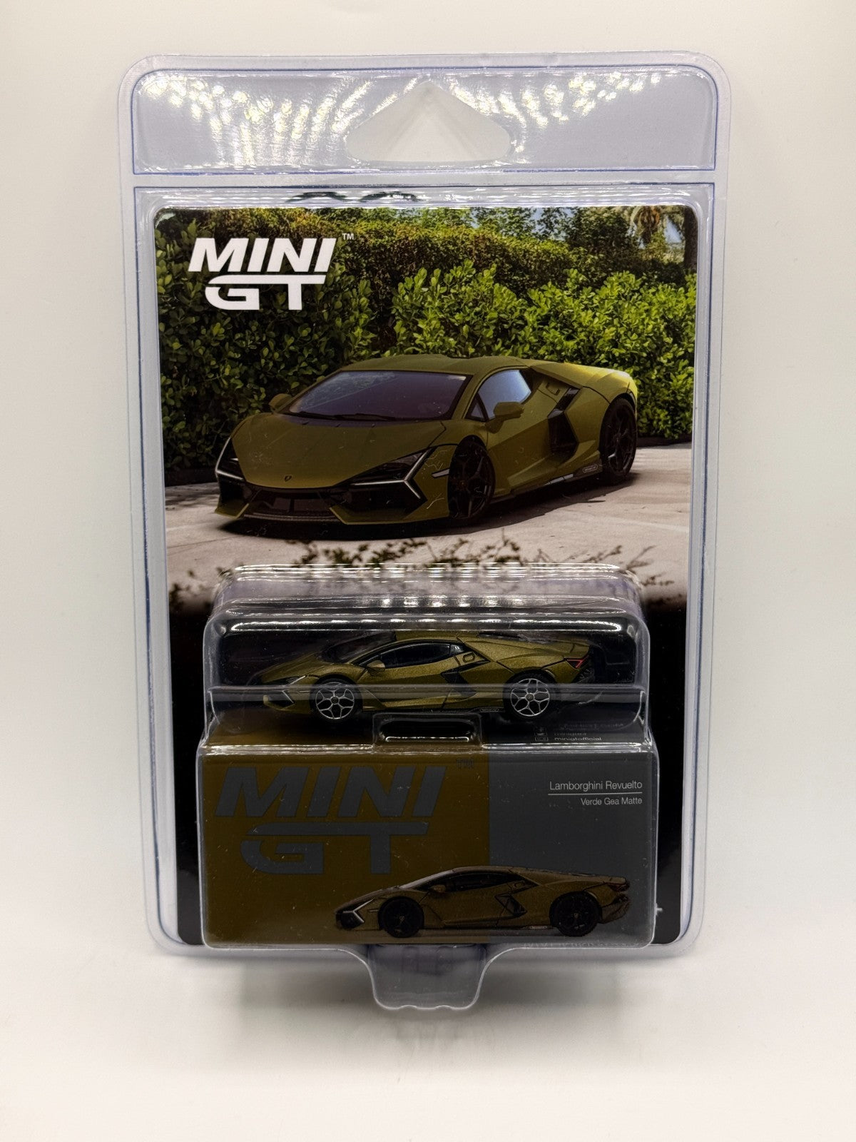 Mini GT 1:64 Lamborghini Revuelto – Verde Gea Matte Green MGT01136-BL CHASE