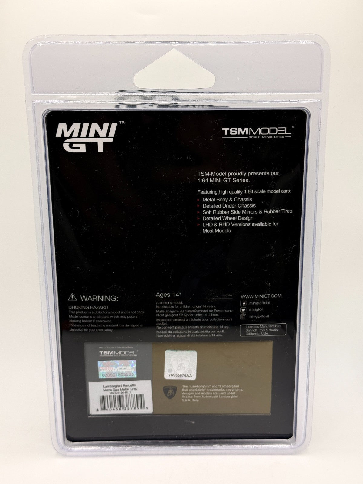 Mini GT 1:64 Lamborghini Revuelto – Verde Gea Matte Green MGT01136-BL CHASE