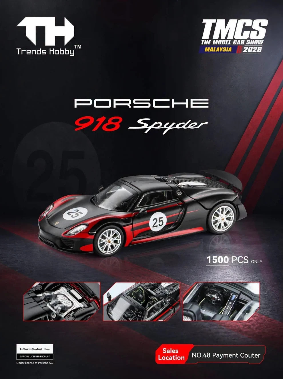 Trends Hobby 1:64 Porsche 918 Spyder #25 241086(D) TMCS Malaysia 2026