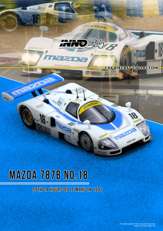 (PRE-ORDER) INNO64 1:64 MAZDA 787B No.18 59th 24 Hours Le Mans 1991 IN64-787B-18LM91