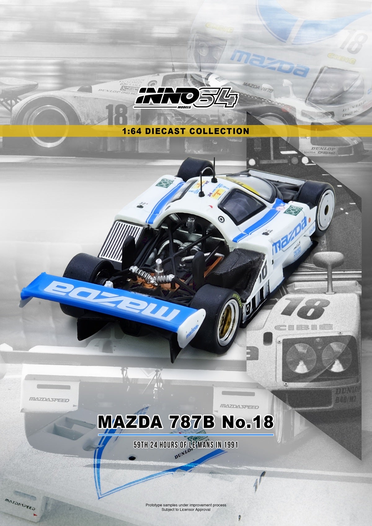 (PRE-ORDER) INNO64 1:64 MAZDA 787B No.18 59th 24 Hours Le Mans 1991 IN64-787B-18LM91