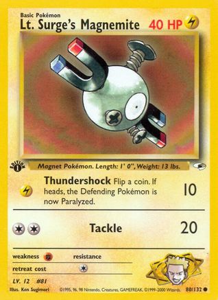 Lt. Surge's Magnemite (80) 80/132 - Gym Heroes Unlimited