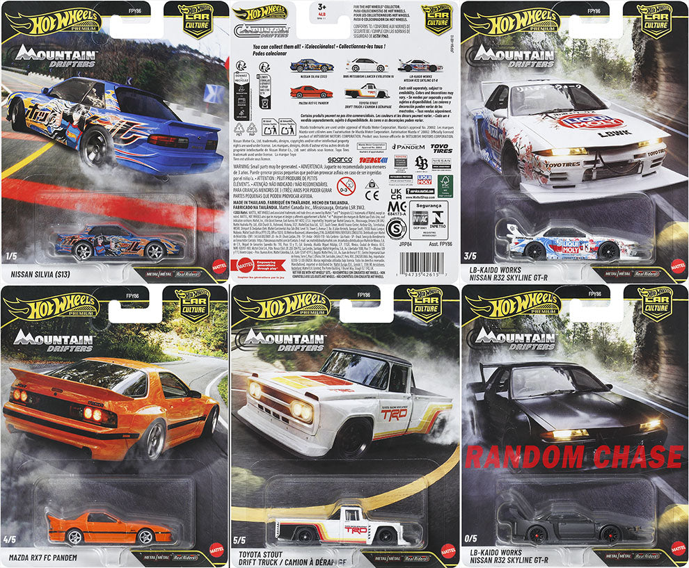 (PRE-ORDER) 2027 Hot Wheels 1:64 Premium Car Culture "A Case" Mountain Drifters Factory Sealed Case of 10 Cars FYP86-962A