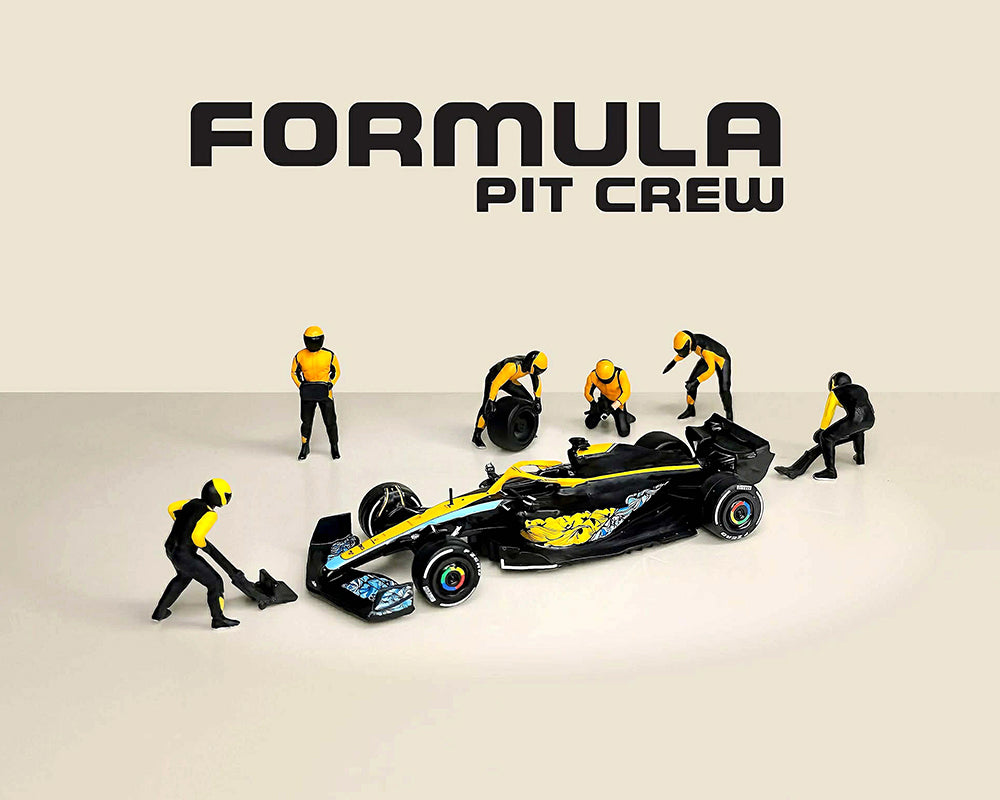 (PRE-ORDER) American Diorama 1:64 Figures Formula Pit Crew – Team Orange – MiJo Exclusives
