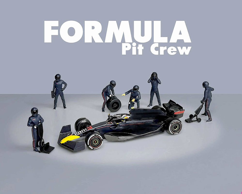 (PRE-ORDER) American Diorama 1:64 Figures Formula Pit Crew – Team Blue – MiJo Exclusives