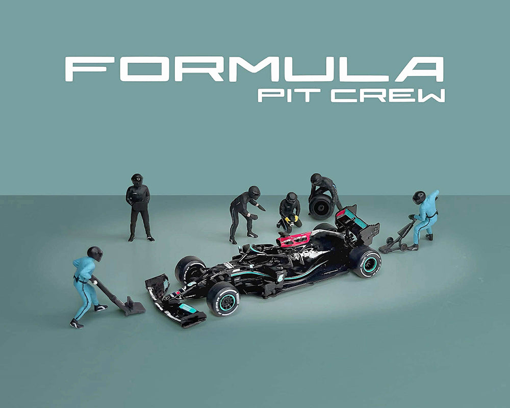 (PRE-ORDER) American Diorama 1:64 Figures Formula Pit Crew – Team Black – MiJo Exclusives