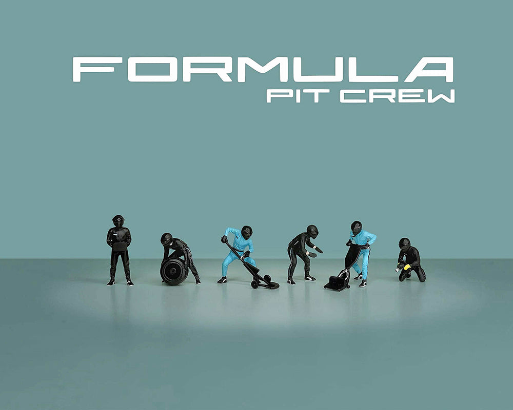 (PRE-ORDER) American Diorama 1:64 Figures Formula Pit Crew – Team Black – MiJo Exclusives