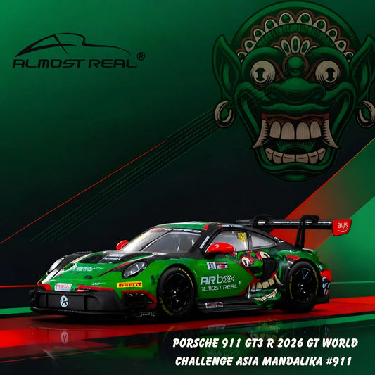 (PRE-ORDER) Almost Real 1:64 Porsche 911 GT3 R 2026 GT World Challenge Asia Mandalika #911 640006021