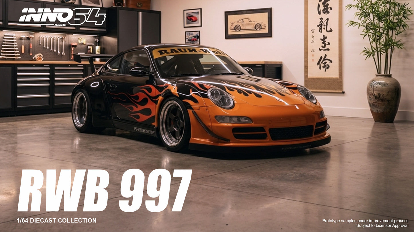 (PRE-ORDER) INNO64 1:64 RWB 997 Orange Burning Flame IN64-RWB997-OBF