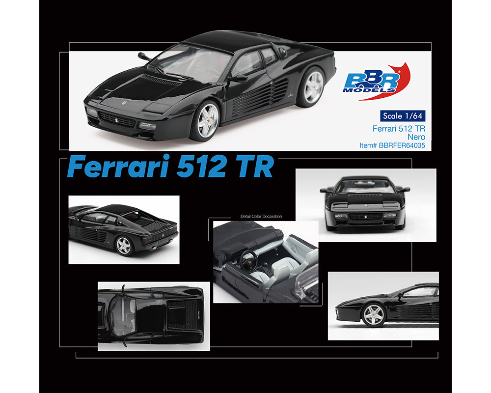(PRE-ORDER) BBR 1:64 Ferrari 512 TR – Nero Black – Limited Edition BBRFER64035