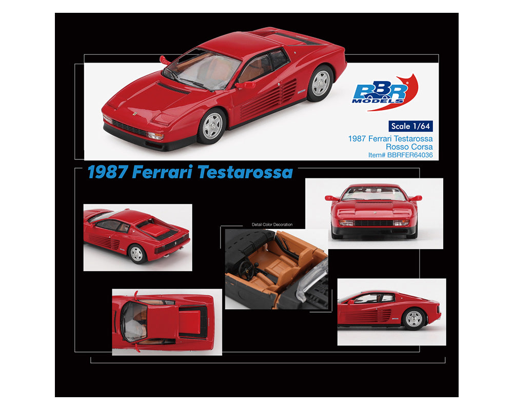 (PRE-ORDER) BBR 1:64 1987 Ferrari Testarossa – Rosso Corsa
