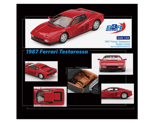 (PRE-ORDER) BBR 1:64 1987 Ferrari Testarossa – Rosso Corsa