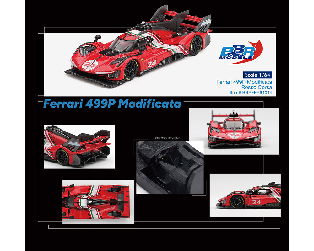 (PRE-ORDER) BBR 1:64 Ferrari 499P Modificata – Rosso Corsa Red – Limited Edition BBRFER64044