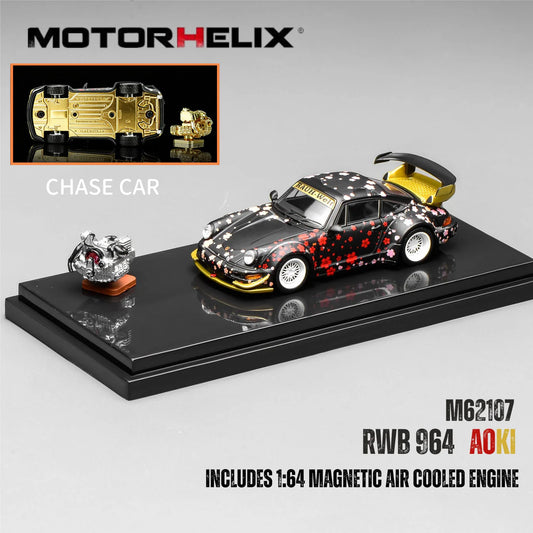 (PRE-ORDER) MOTORHELIX 1:64 RWB 964 Aoki with magnetic air-cooled engine M62107 *CHASE CARS ARE RANDOMLY PACKED*