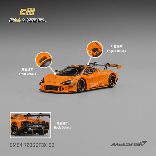 (PRE-ORDER) CM MODEL 1:64 McLaren 720S GT3X Papaya Orange CM64-720SGT3X-03