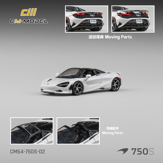 (PRE-ORDER) CM MODEL 1:64 Mclaren 750S Spider Silica White CM64-750S-02