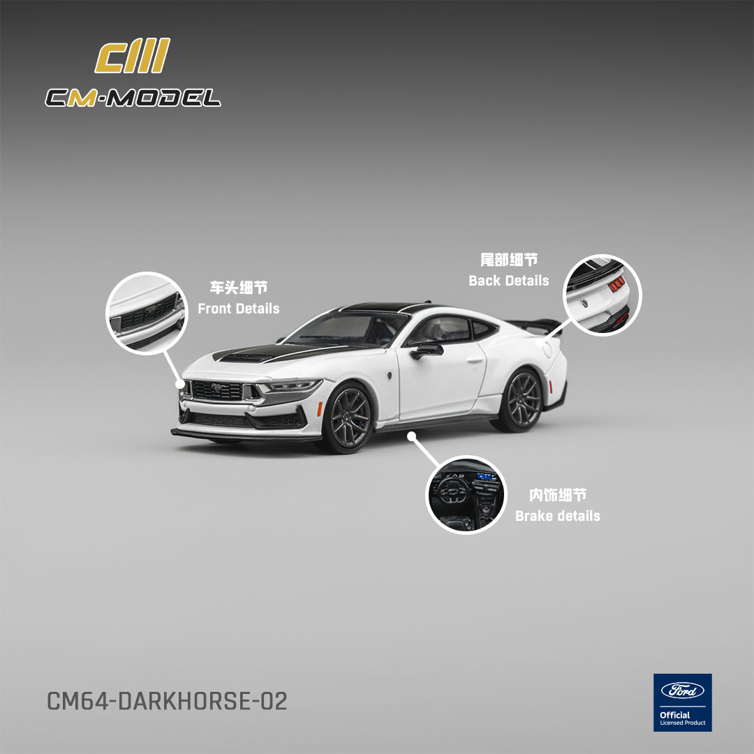 (PRE-ORDER) CM MODEL 1:64 Ford Mustang DarkHorse Oxford White CM64-Darkhorse-02