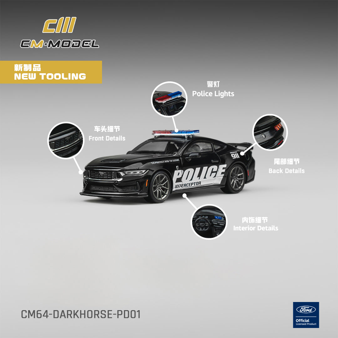 (PRE-ORDER) CM MODEL 1:64 Ford Dark Horse Police Car CM64-DarkHorse-PD01