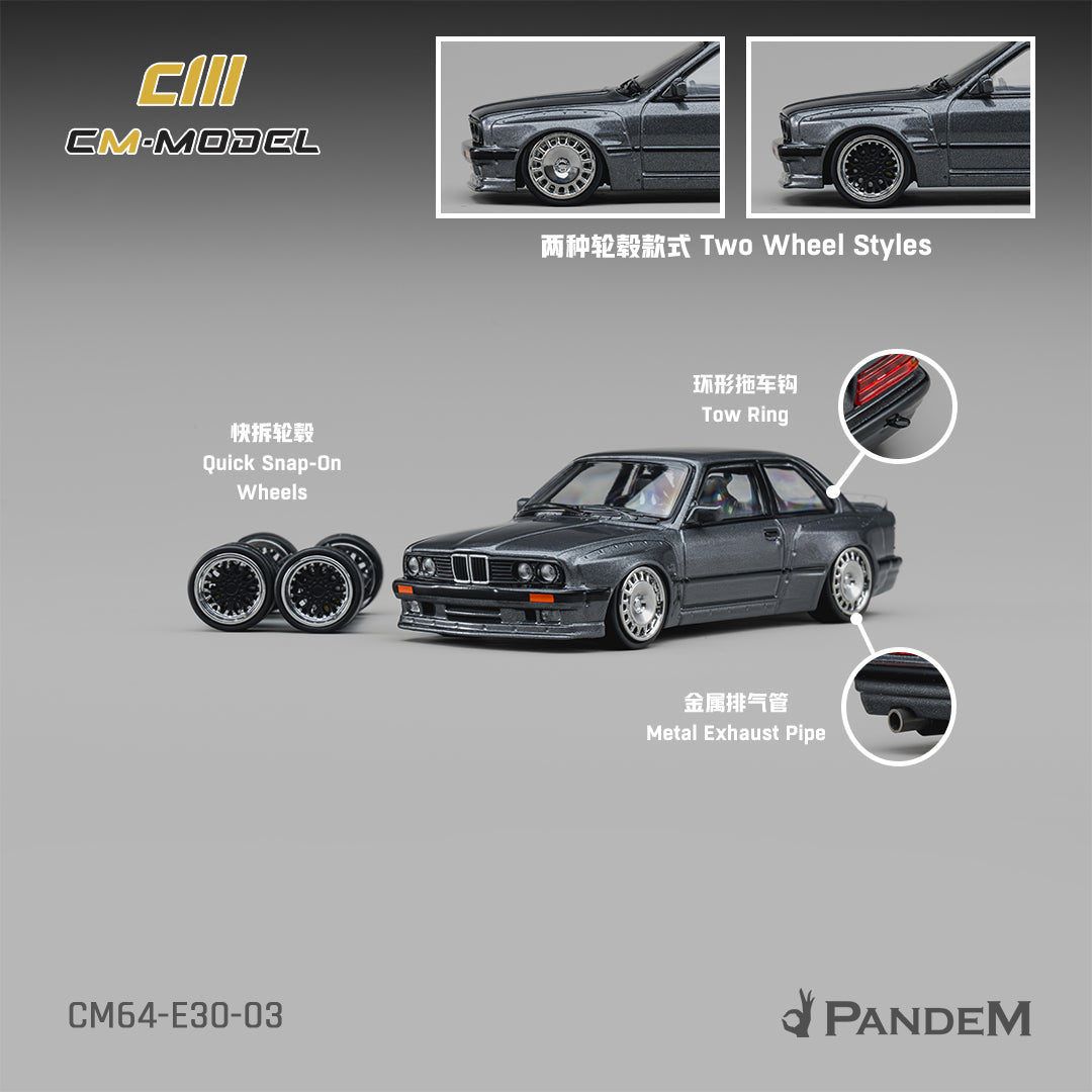 (PRE-ORDER) CM MODEL 1:64 Pandem M3 E30 Metallic gunmetal gray CM64-E30-03