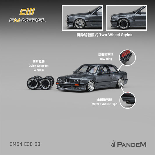 (PRE-ORDER) CM MODEL 1:64 Pandem M3 E30 Metallic gunmetal gray CM64-E30-03