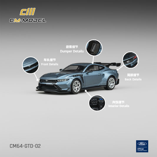 (PRE-ORDER) CM MODEL 1:64 Ford Mustang GTD Indulgent Blue CM64-GTD-02