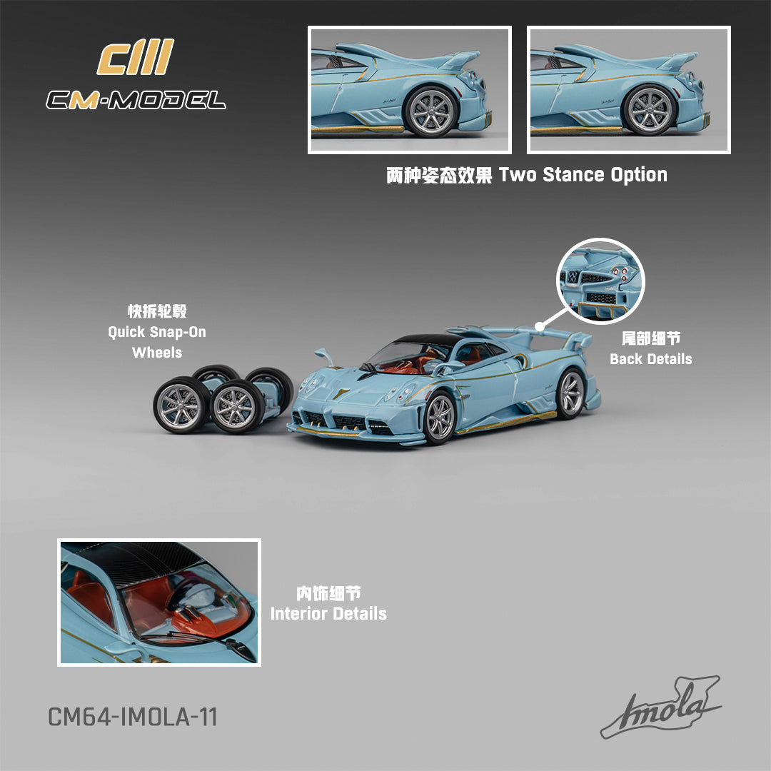 (PRE-ORDER) CM MODEL 1:64 Pagani Imola Azzurro Sardegna CM64-IMOLA-11