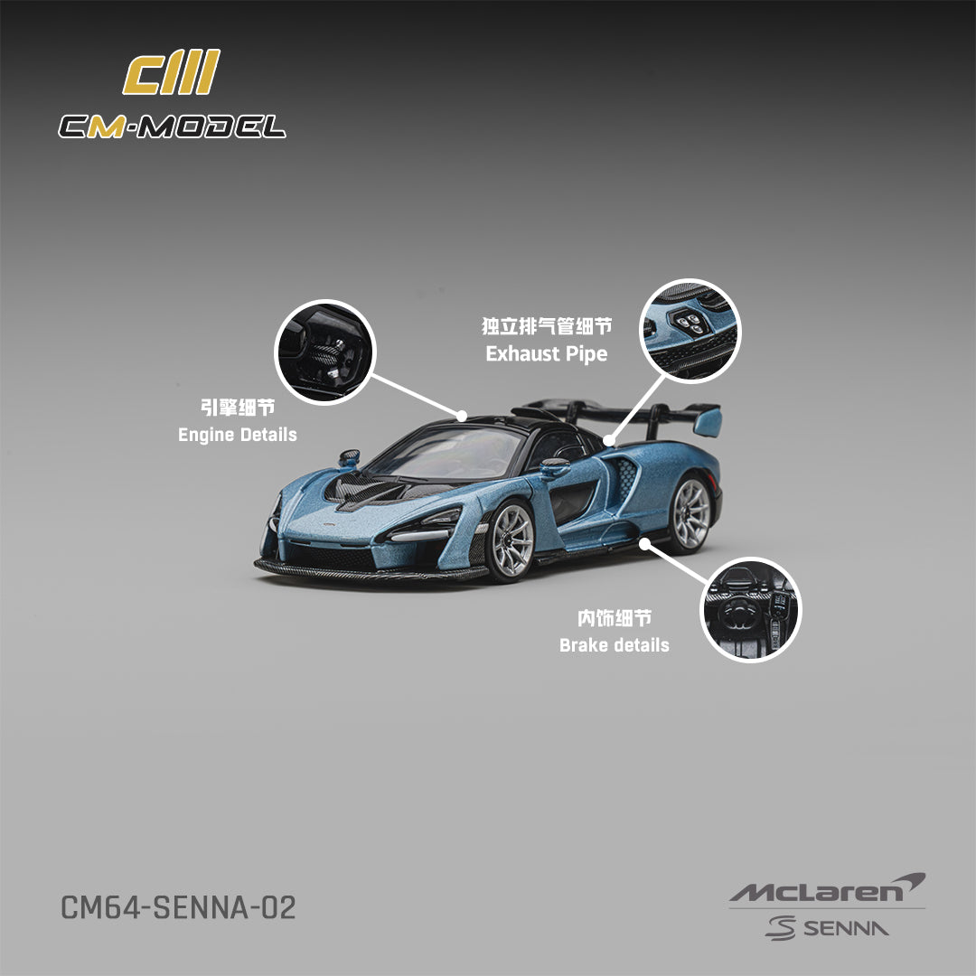 (PRE-ORDER) CM MODEL 1:64 Mclaren Senna Ice blue CM64-Senna-02
