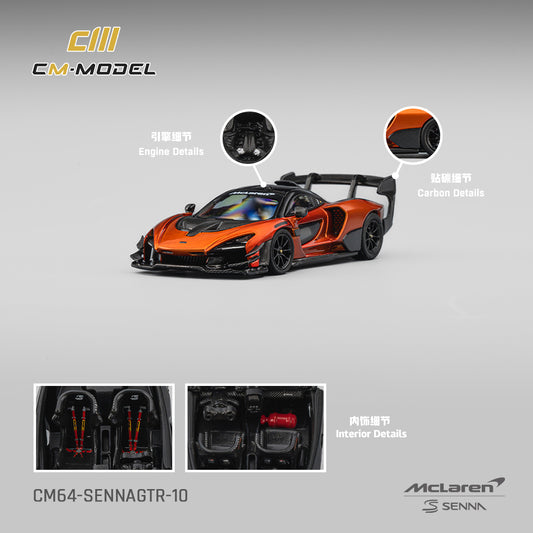(PRE-ORDER) CM MODEL 1:64 Mclaren SennaGTR Volcano Orange CM64-SennaGTR-10