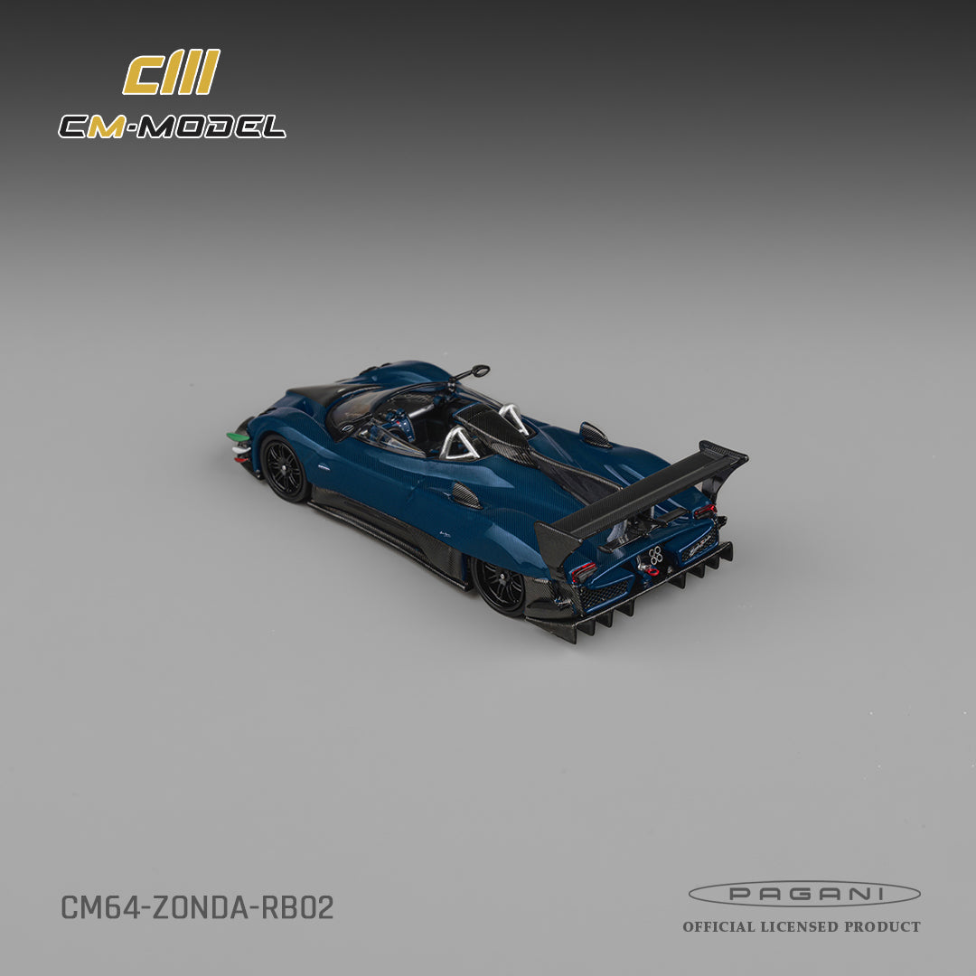(PRE-ORDER) CM MODEL 1:64 Pagani Zonda Revolution Barchetta Blue Full Carbon CM64-RB-02