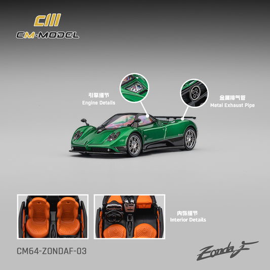 (PRE-ORDER) CM MODEL 1:64 Pagani Zonda F Metallic Emerald Green CM64-ZondaF-03