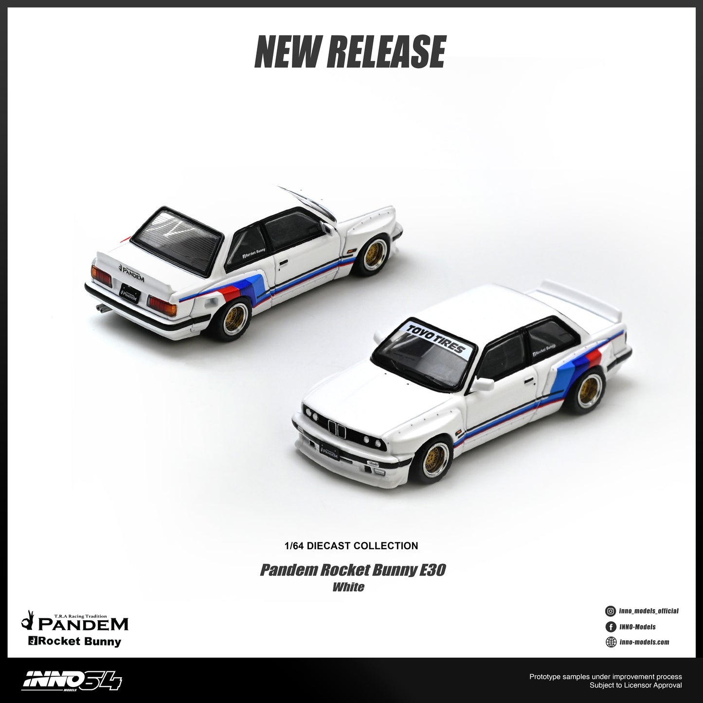 (PRE-ORDER) INNO64 1:64 PANDEM ROCKET BUNNY E30 White IN64-E30P-WHI