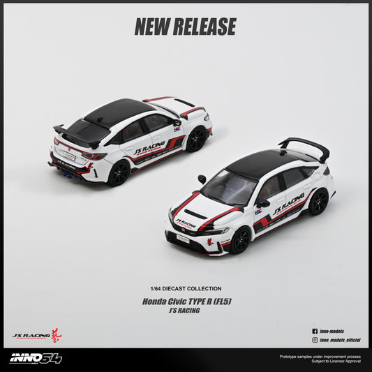 (PRE-ORDER) INNO64 1:64 HONDA CIVIC (FL5) J'S RACING IN64-FL5JS-WHI